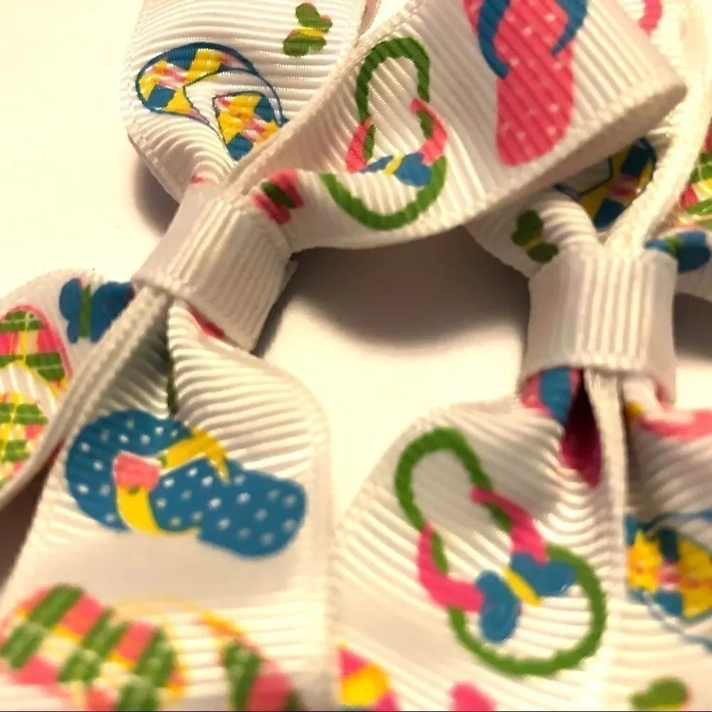 Bow pair hair bows accessories flip flops sandals